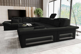 XXL Wohnlandschaft Enzo Stoffsofa Schwarz