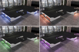 XXL Wohnlandschaft Enzo Stoffsofa Schwarz