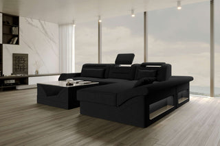 Ecksofa Monza L Form Stoffsofa Schwarz