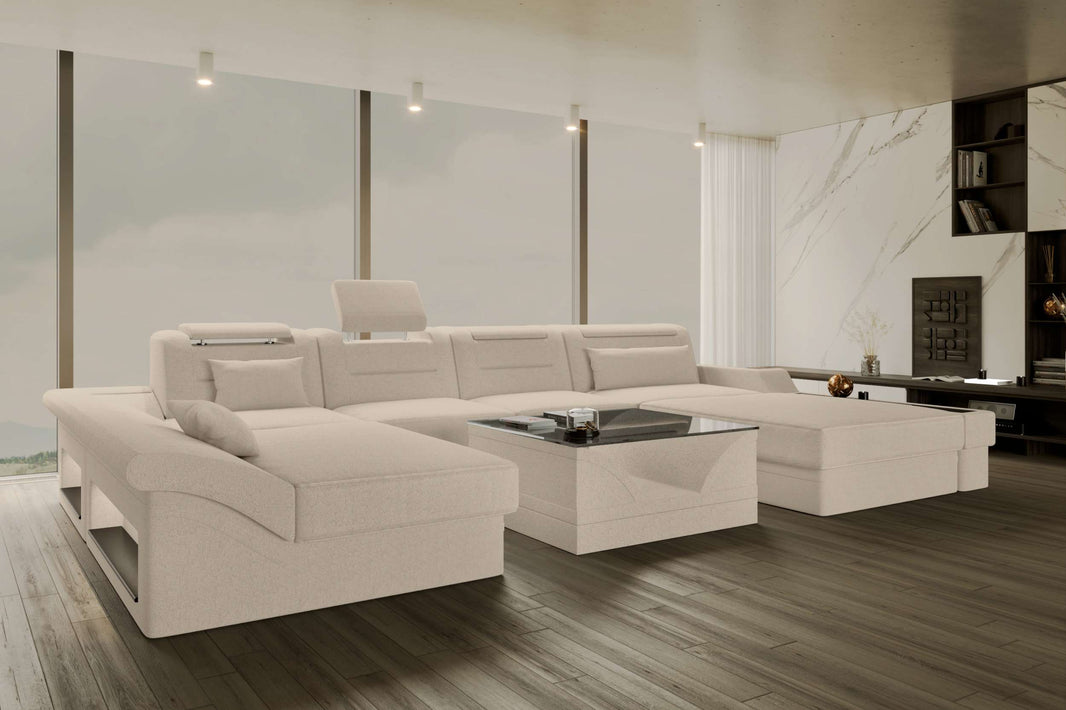 Wohnlandschaft Monza U Form Stoffsofa