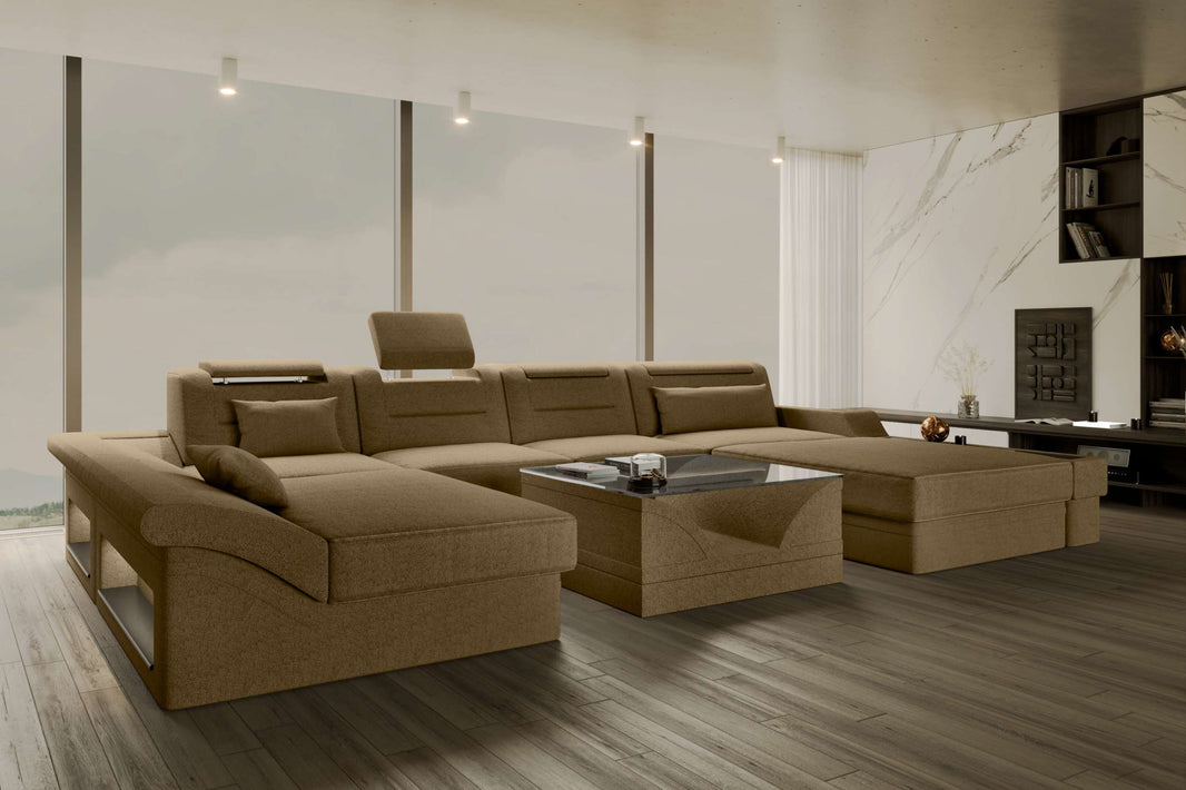Wohnlandschaft Monza U Form Stoffsofa