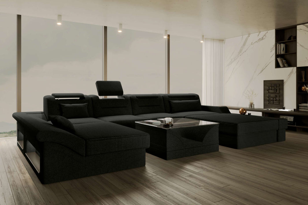 Wohnlandschaft Monza U Form Stoffsofa