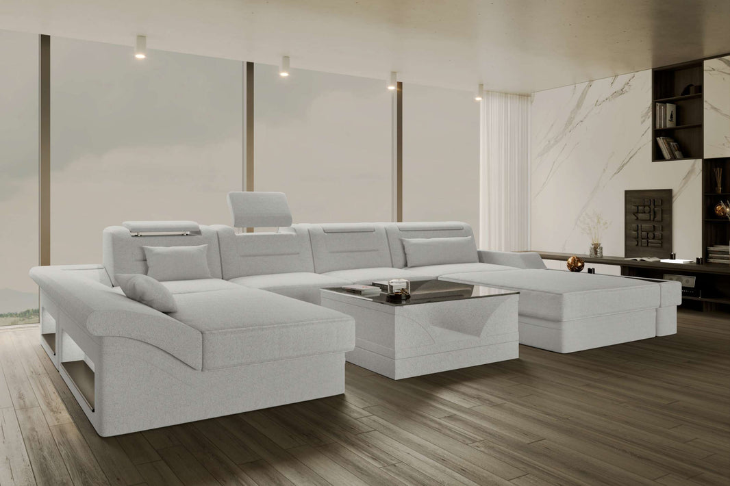 Wohnlandschaft Monza U Form Stoffsofa