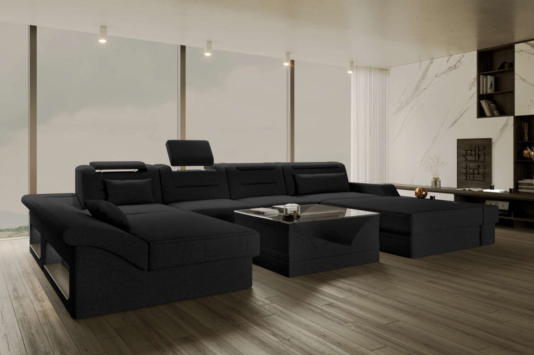 Wohnlandschaft Monza U Form Stoffsofa