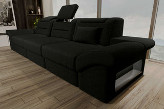 Couch Monza 3 Sitzer Stoffsofa Dunkelgrün