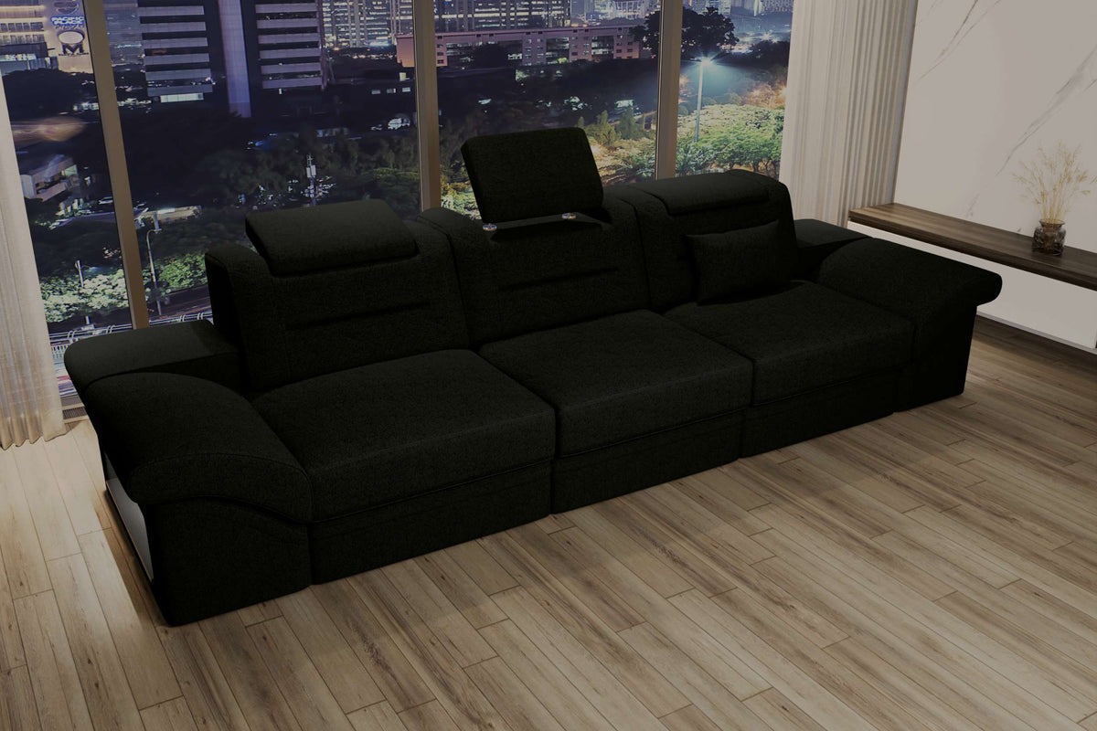 Couch Monza 3 Sitzer Stoffsofa Dunkelgrün