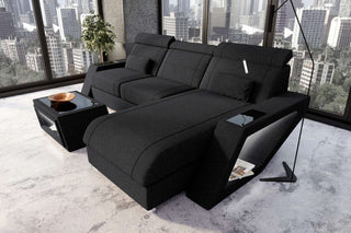 Ecksofa Catania L Form Stoffsofa Schwarz