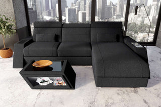 Ecksofa Catania L Form Stoffsofa Schwarz