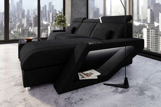 Ecksofa Catania L Form Stoffsofa Schwarz