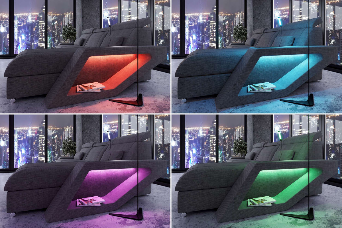 Ecksofa Catania L Form Stoffsofa Schwarz