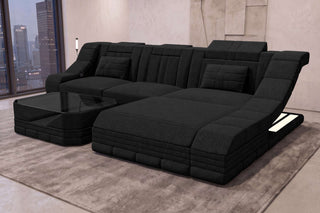 Ecksofa Turino L Form Stoffsofa Schwarz