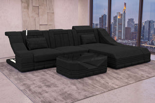 Ecksofa Turino L Form Stoffsofa Schwarz