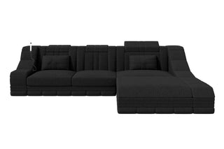 Ecksofa Turino L Form Stoffsofa Schwarz