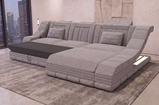 Ecksofa Turino L Form Stoffsofa Schwarz
