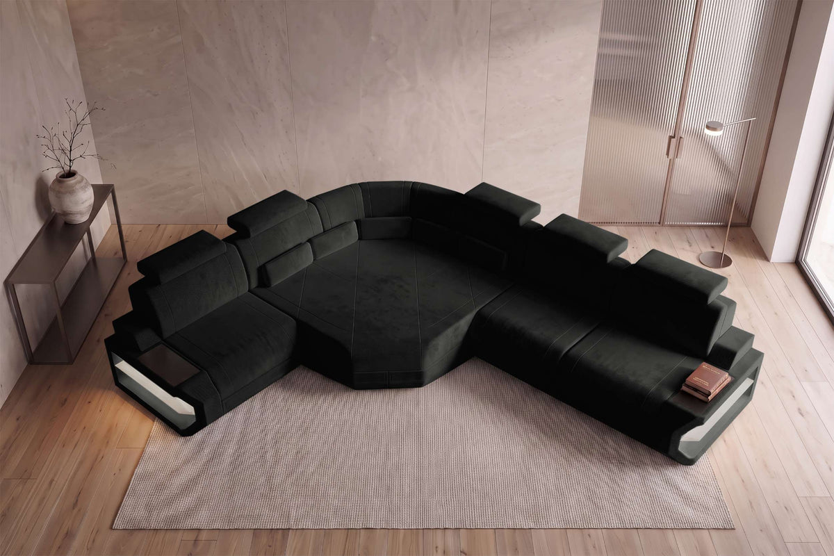 Ecksofa Asti L Form Stoffsofa Schwarz