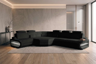 Ecksofa Asti L Form Stoffsofa Schwarz