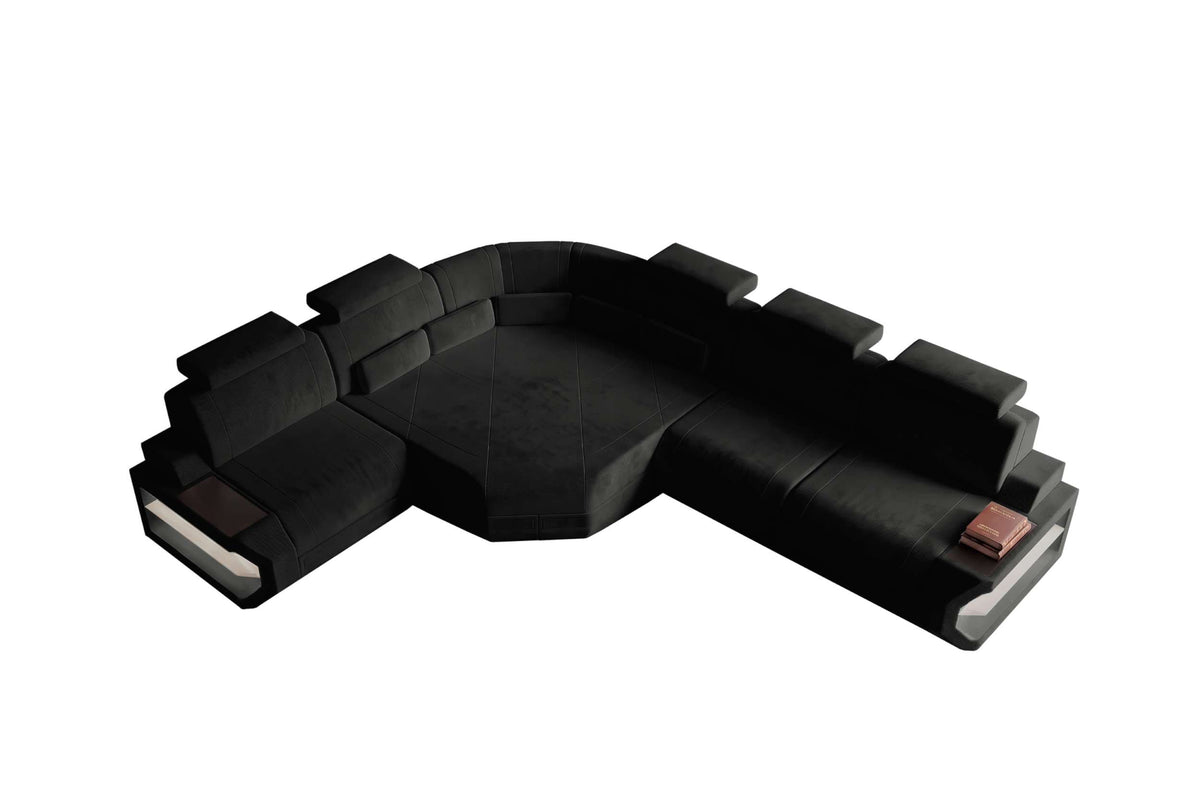 Ecksofa Asti L Form Stoffsofa Schwarz