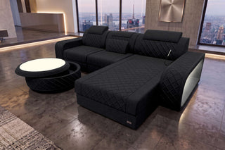Ecksofa Berlin L Form Stoffsofa Schwarz