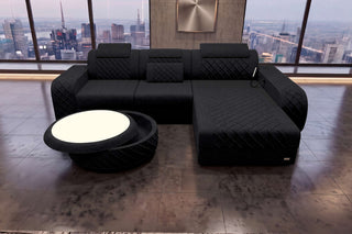 Ecksofa Berlin L Form Stoffsofa Schwarz