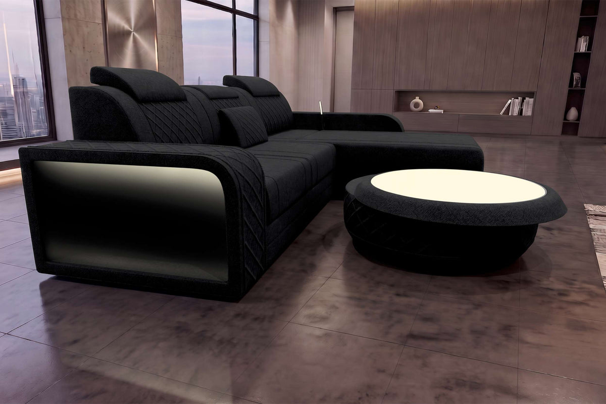 Ecksofa Berlin L Form Stoffsofa Schwarz