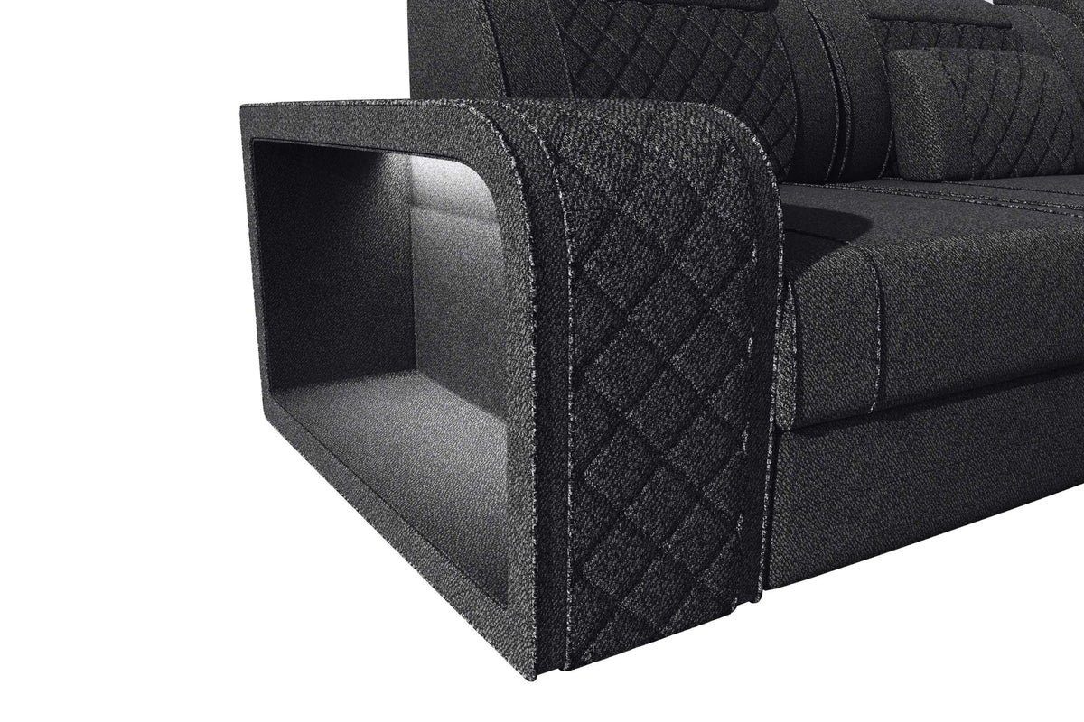 Ecksofa Berlin L Form Stoffsofa Schwarz