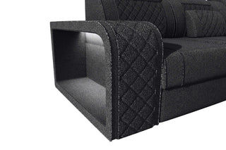 Ecksofa Berlin L Form Stoffsofa Schwarz