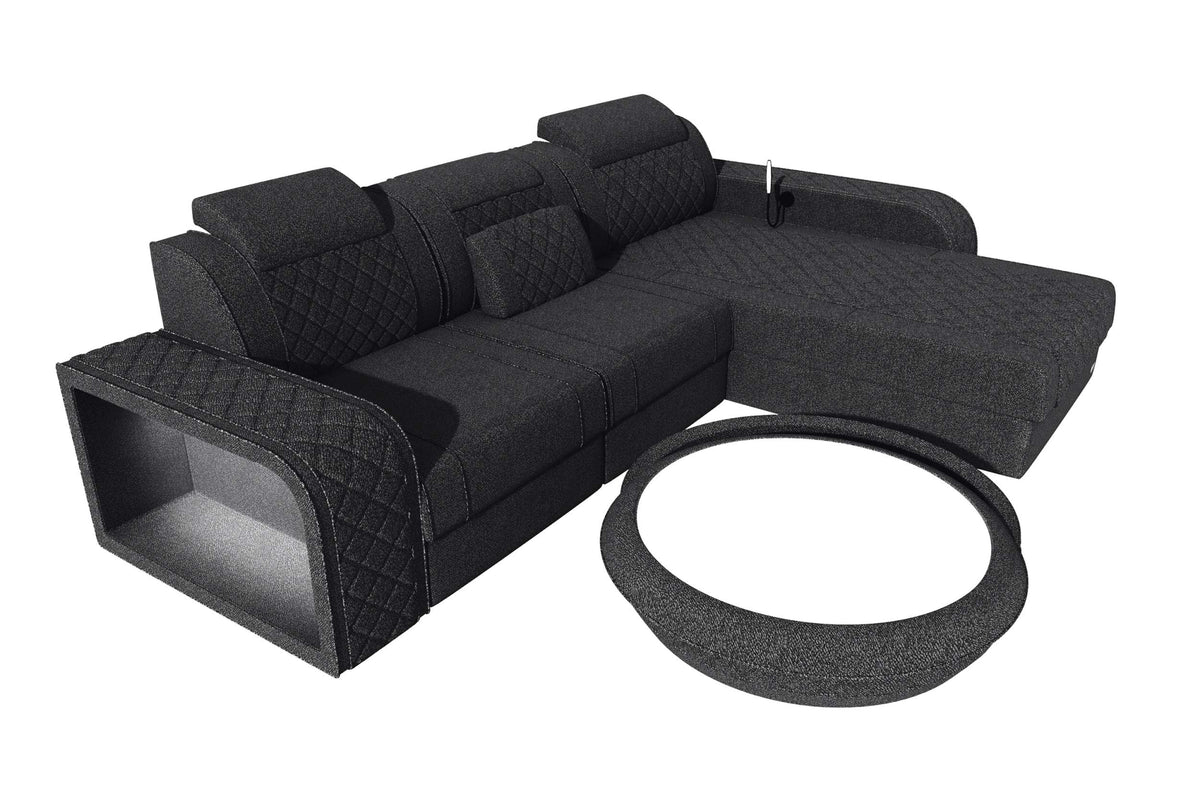 Ecksofa Berlin L Form Stoffsofa Schwarz