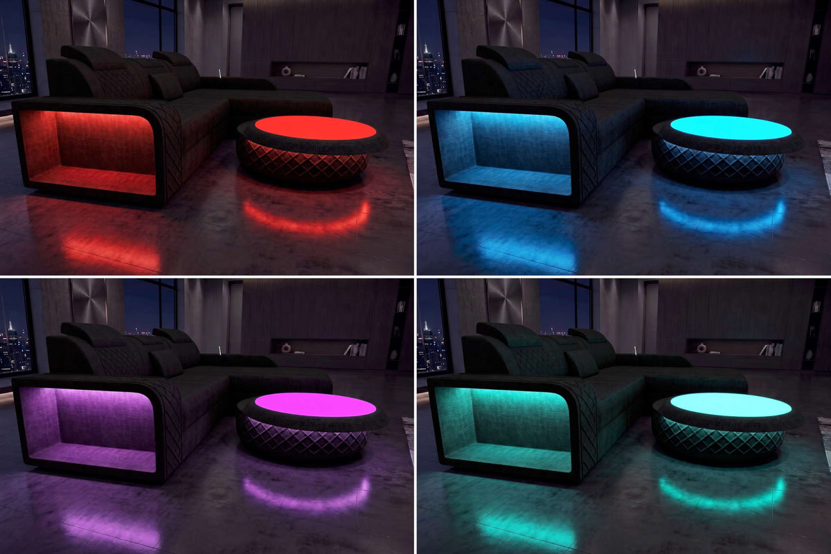 Ecksofa Berlin L Form Stoffsofa Schwarz