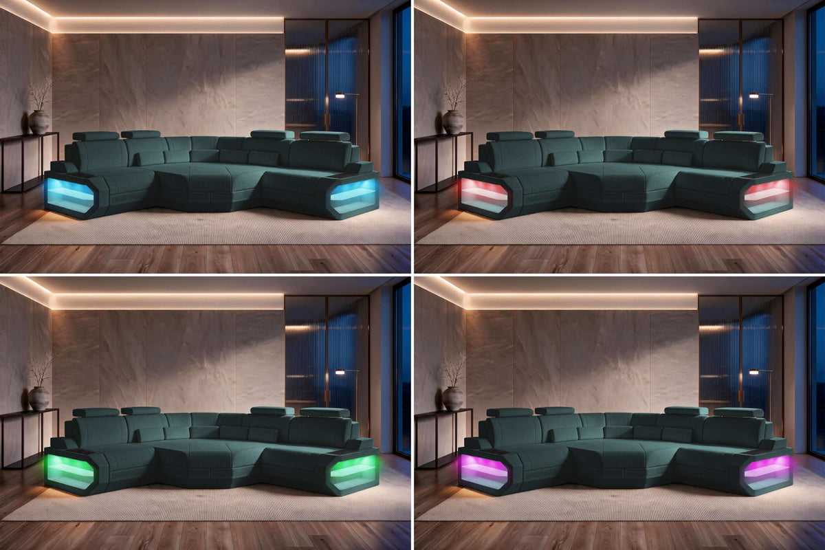 Mini Ecksofa Asti L Form Stoffsofa Schwarz