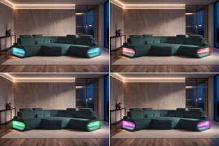 Mini Ecksofa Asti L Form Stoffsofa Schwarz