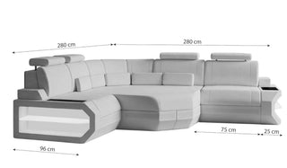 Mini Ecksofa Asti L Form Stoffsofa Schwarz