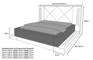 Bettgestell Casoria Designerbett Beige-Weiß