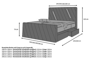 Boxspringbett Toulon Dunkelbraun