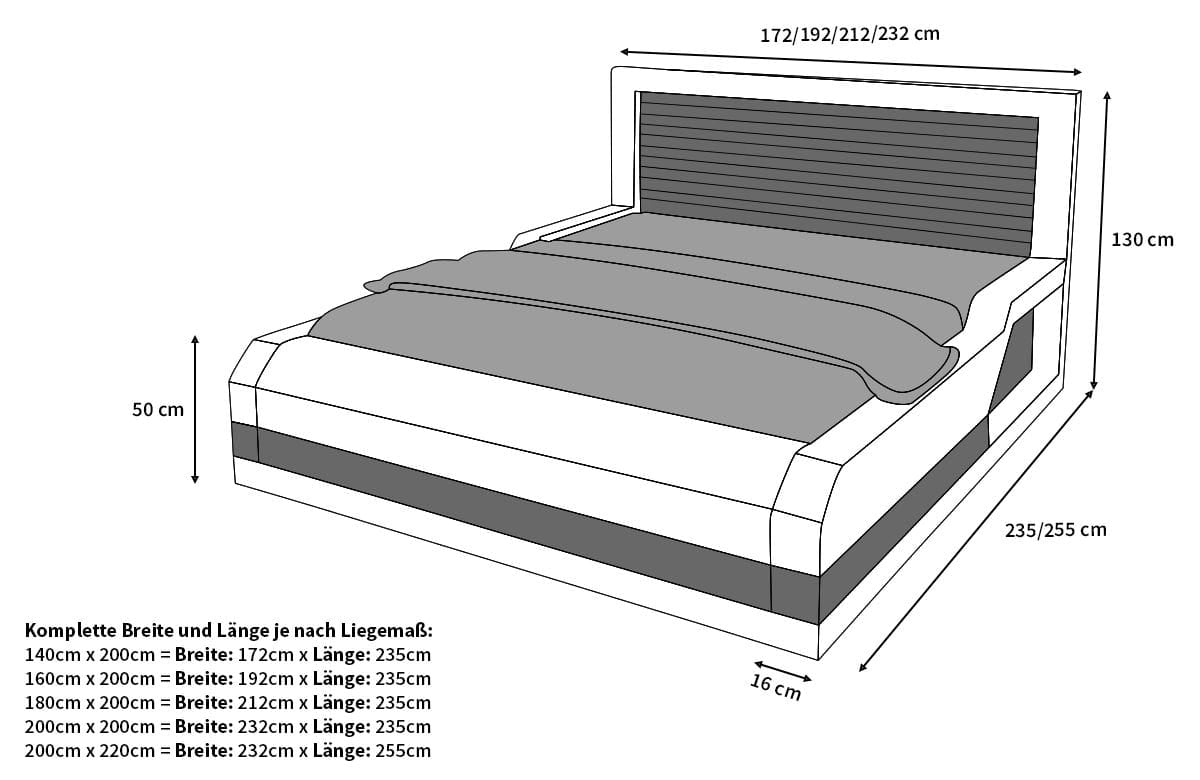 Boxspringbett Treviso Beige-Weiß