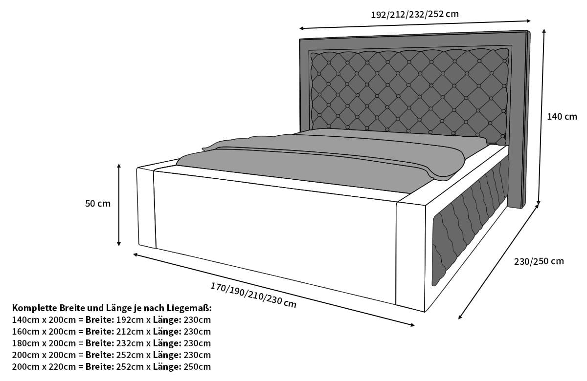 Boxspringbett Varese Beige