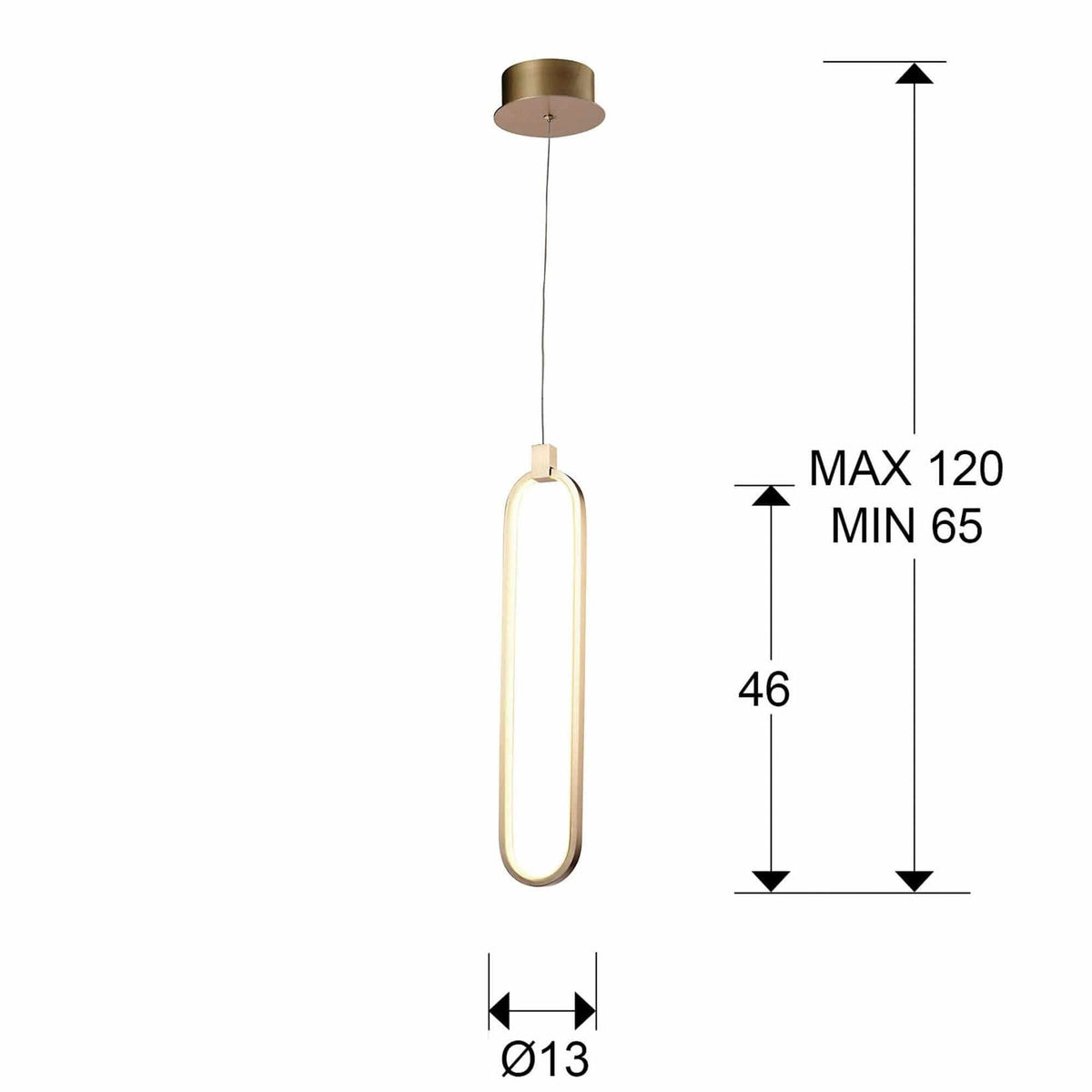 Hängelampe Colette – Eleganz in Gold für Wohnzimmer - Bild 2
