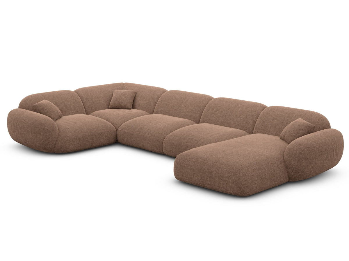 XL Stoff Wohnlandschaft Alcazar U-Form Braun