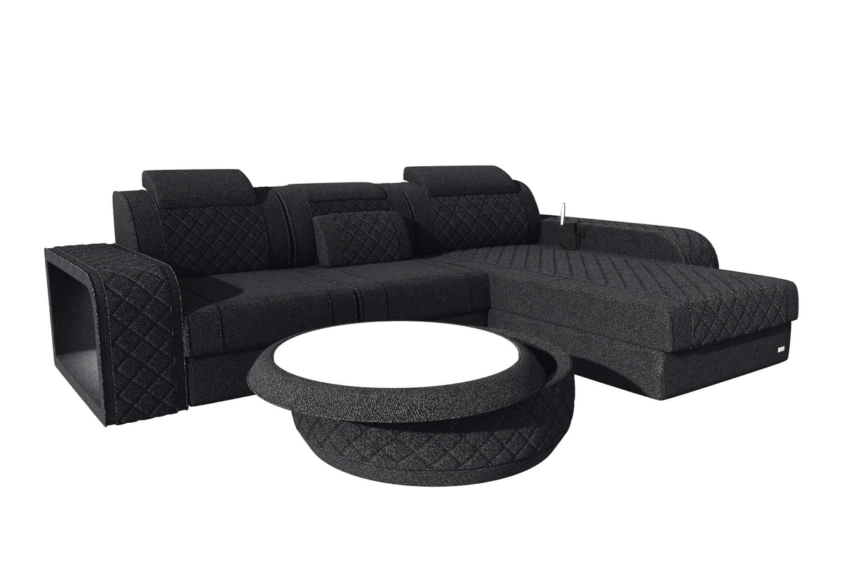 Ecksofa Berlin L Form Stoffsofa Schwarz