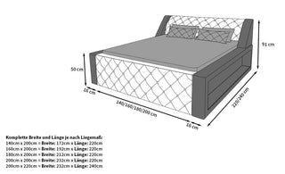 Boxspringbett Arezzo Beige-Weiß