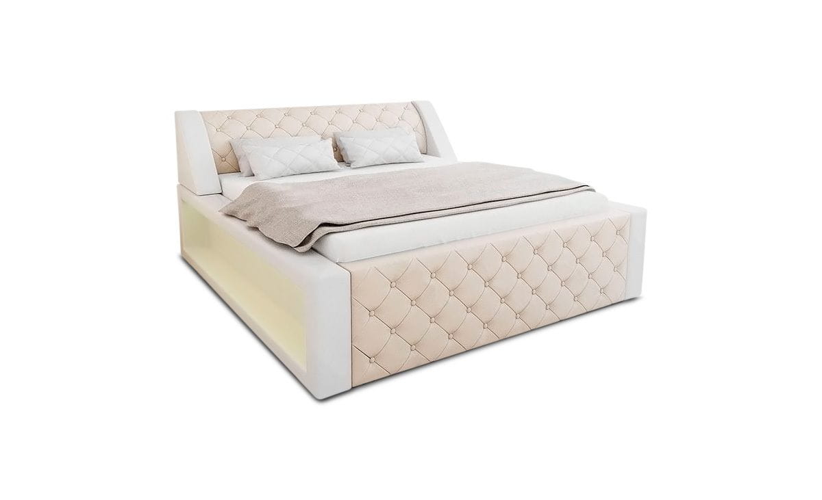 Boxspringbett Arezzo Beige-Weiß