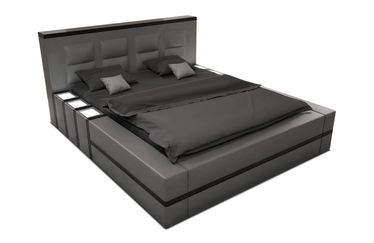 Bettgestell Asti Designerbett Grau-Schwarz