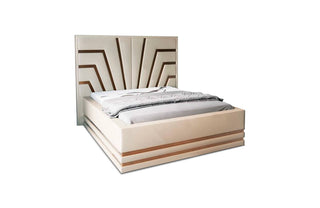 Bettgestell Cecina Designerbett Beige-Gold