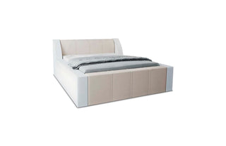 Bettgestell Fermo Designerbett Beige-Weiß