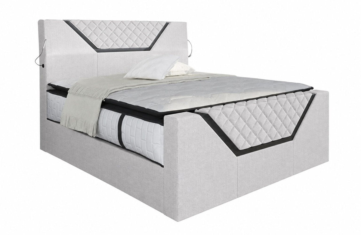 Boxspringbett Nantes Stoff Macchiato-Schwarz