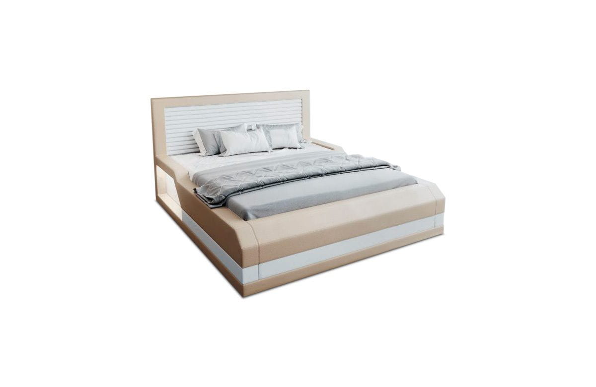 Boxspringbett Treviso Beige-Weiß