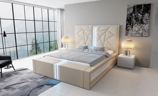 Boxspringbett Imperia Sandbeige-Weiß