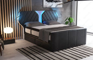 Boxspringbett Nizza mit LED, Schubladen, Matratze und Topper