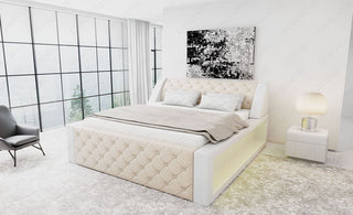 Boxspringbett Arezzo Beige-Weiß