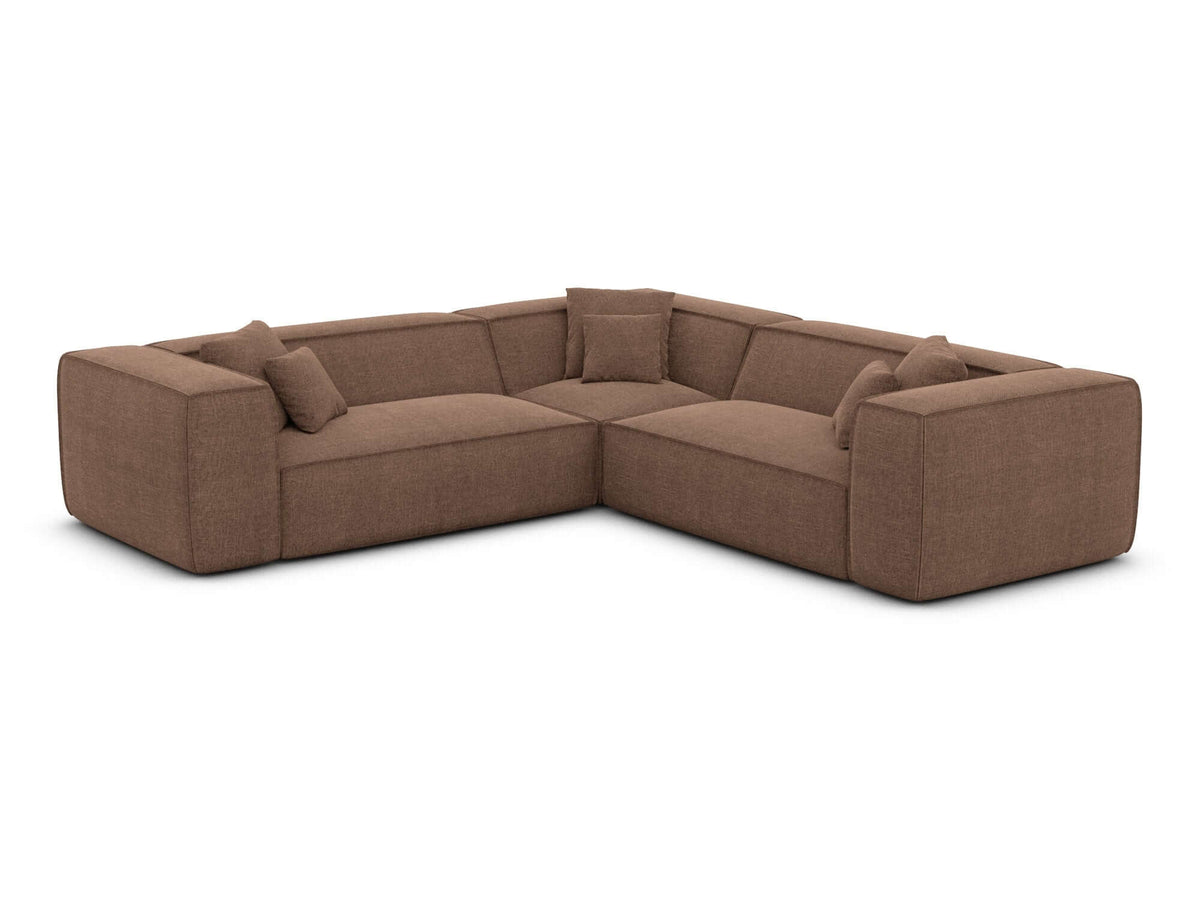 Stoff Ecksofa Liranda L-Form Braun