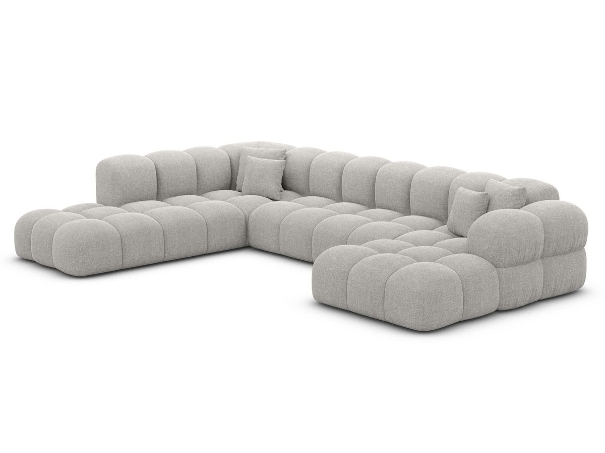 Wohnlandschaft Monteverde Lounge U-Form in Stoff Hellgrau